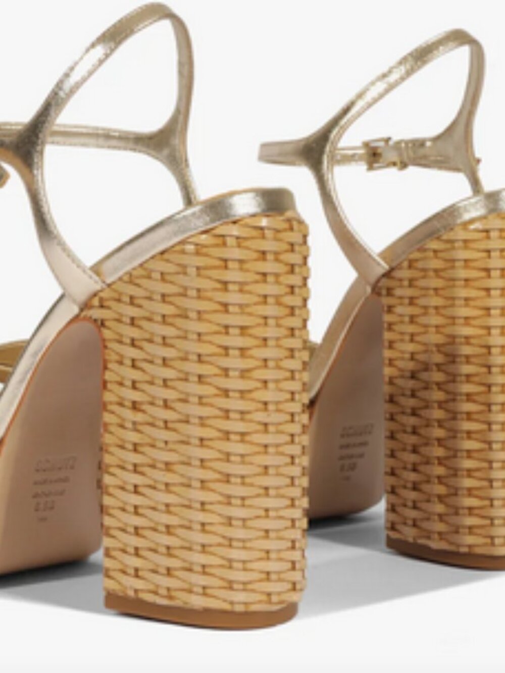 SCHUTZ Keefa Metallic Gold Woven Platform Sandals. Sz: 8.5 - Picture 4 of 13